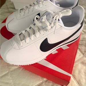 Nike Cortez White and Black Classic 1970’s Retro Sneakers brand new in the box.